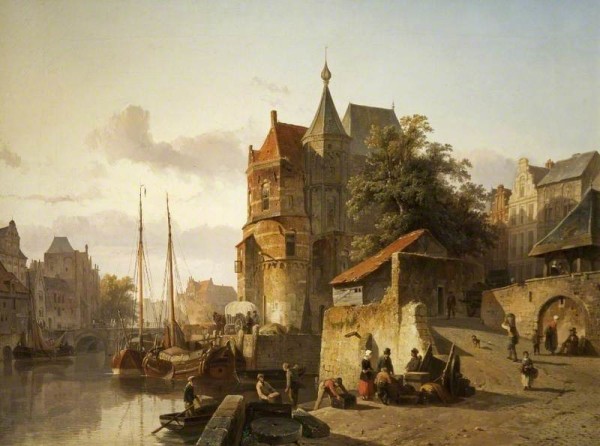 Springer, Cornelis; Fortified Buildings on the Banks of a Canal; Cheltenham Art Gallery & Museum; http://www.artuk.org/artworks/fortified-buildings-on-the-banks-of-a-canal-62048