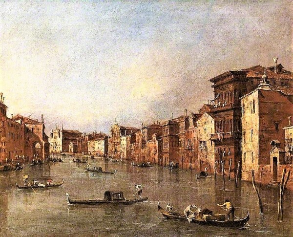 Guardi, Francesco; The Grand Canal, Venice, Italy, Looking towards Santa Maria degli Scalzi and Santa Lucia; Cheltenham Art Gallery & Museum; http://www.artuk.org/artworks/the-grand-canal-venice-italy-looking-towards-santa-maria-degli-scalzi-and-santa-lucia-61820