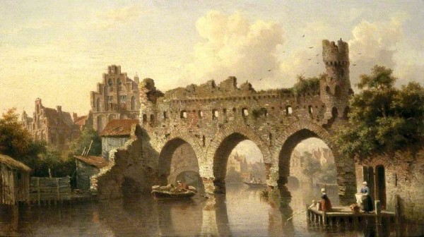 Koster, Everhardus; Ruins over the River Birchel at Zutphen, The Netherlands; Cheltenham Art Gallery & Museum; http://www.artuk.org/artworks/ruins-over-the-river-birchel-at-zutphen-the-netherlands-61884